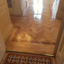 Oak herringbone with a Padauk and Maple Rope Border